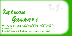 kalman gaspari business card